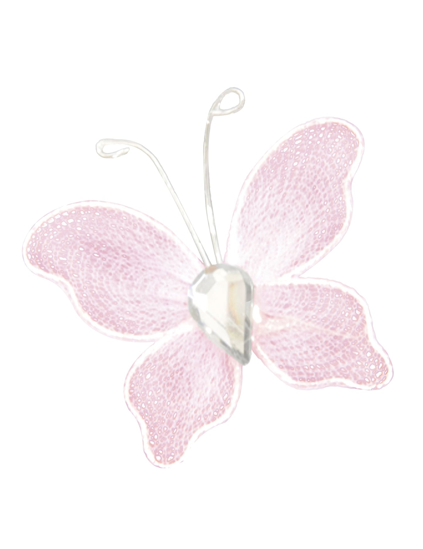 Papillons décoratifs pour mariage et baptême rose avec strass