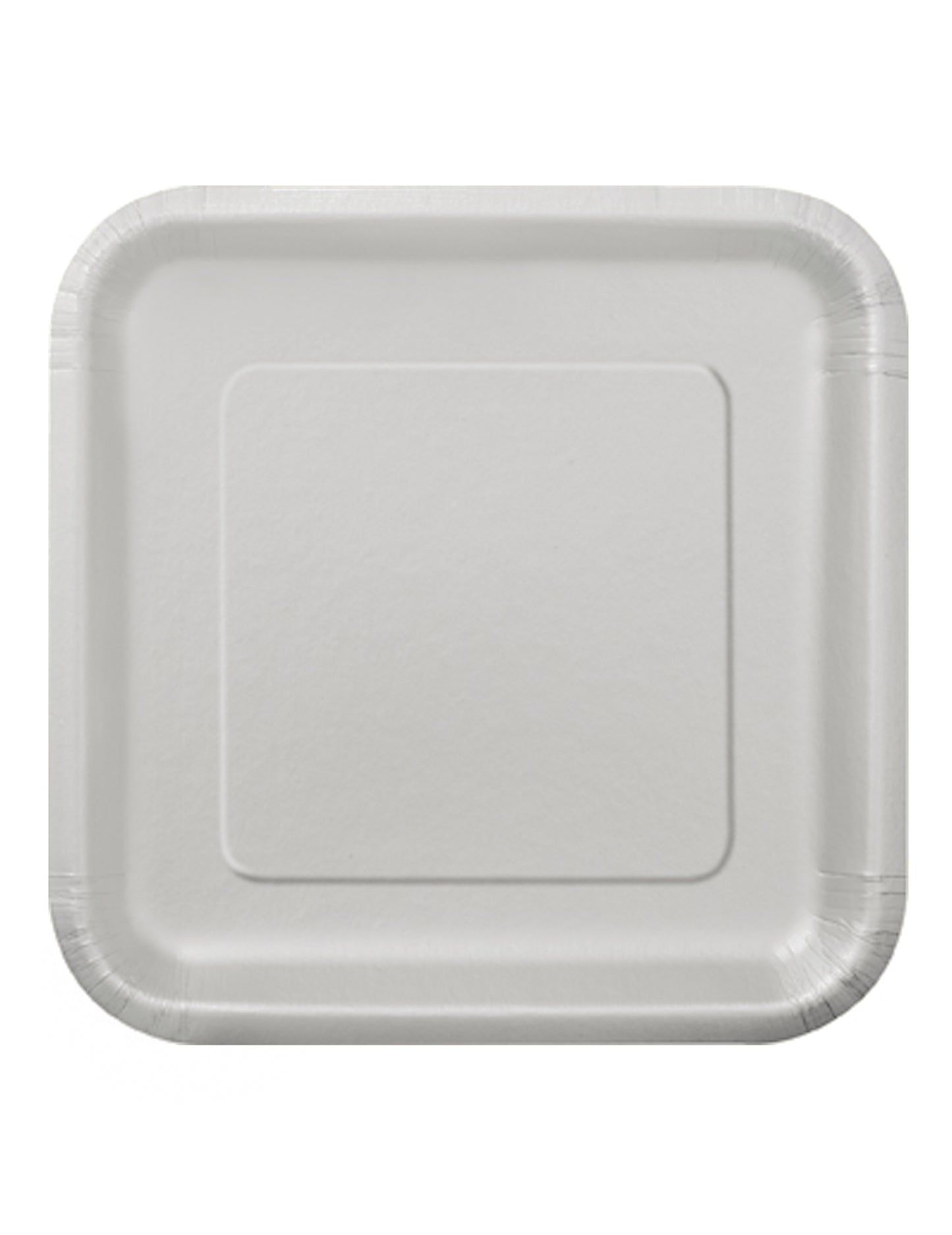 Assiettes carrées jetables en carton argent