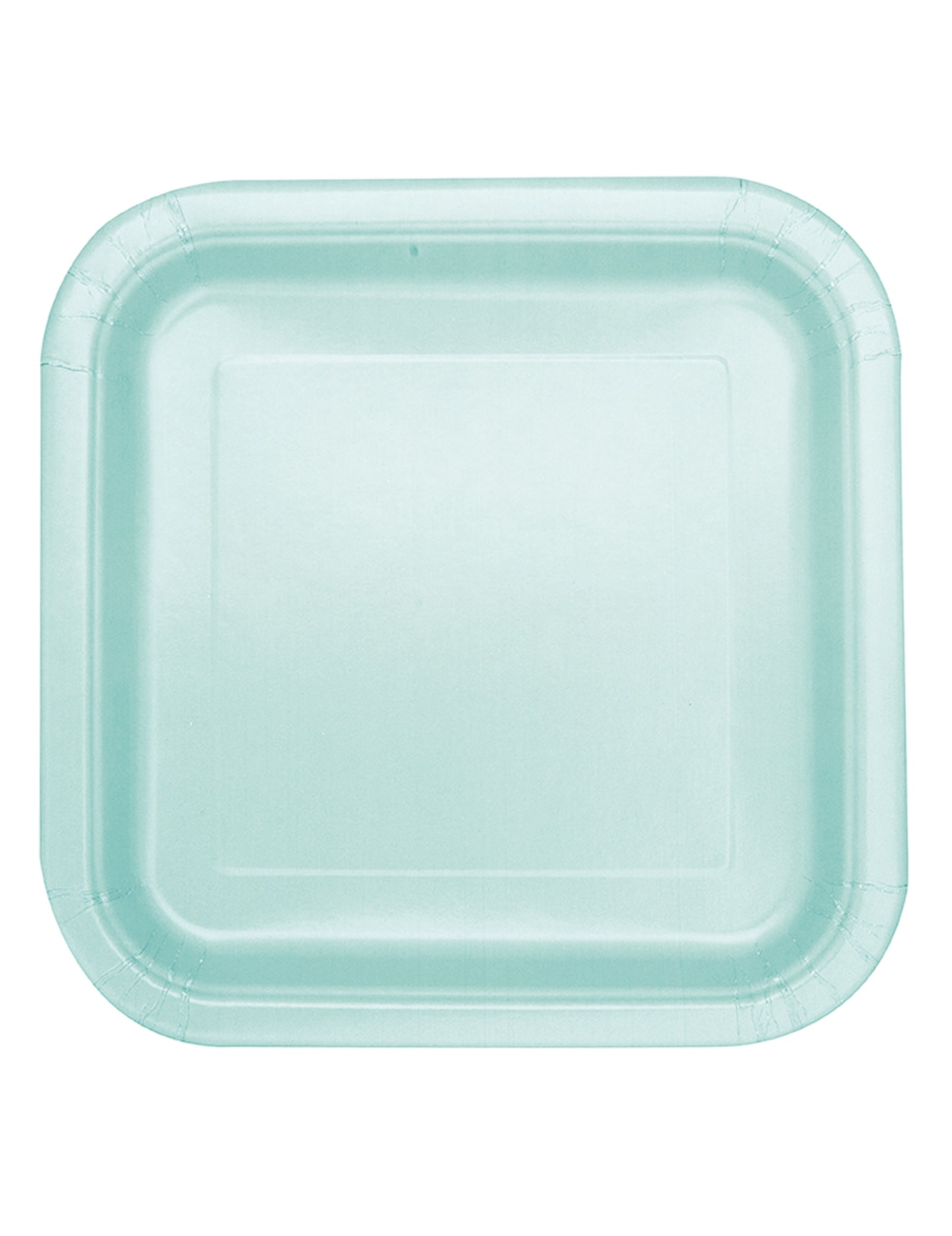 Assiettes carrées en carton pastel pour fête menthe