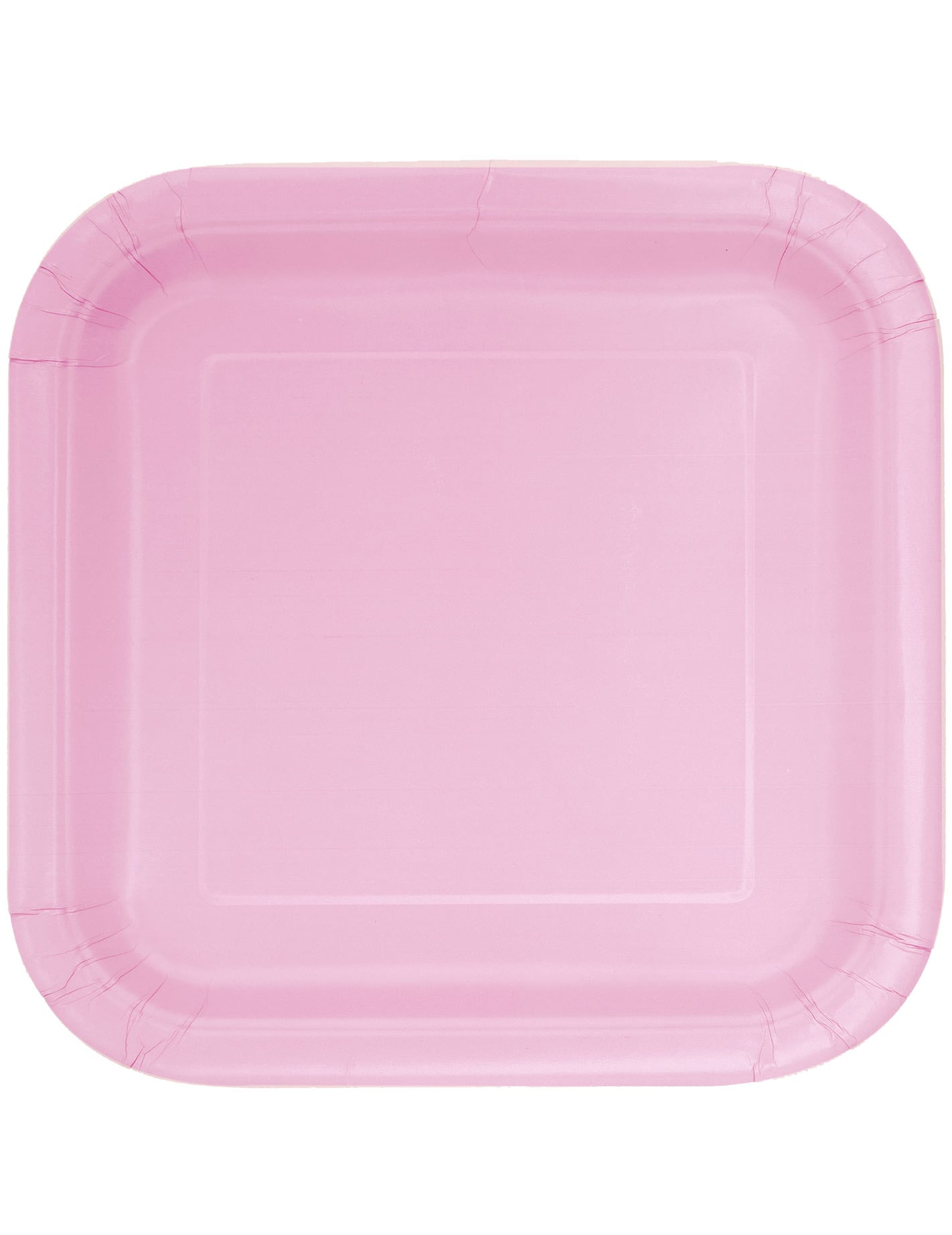 Assiettes carrées en carton réception pastel pour fête rose clair