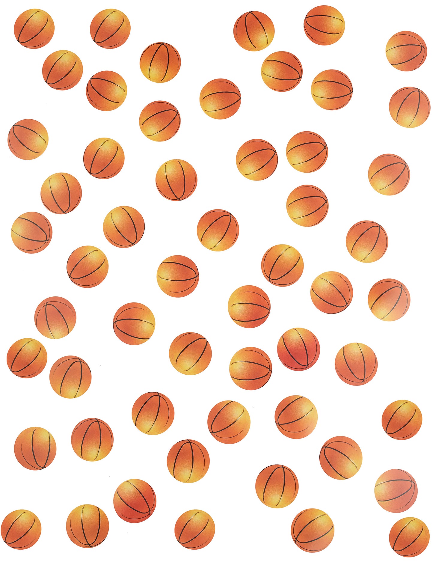 Vue d'ensemble des confettis de table ballons de basket