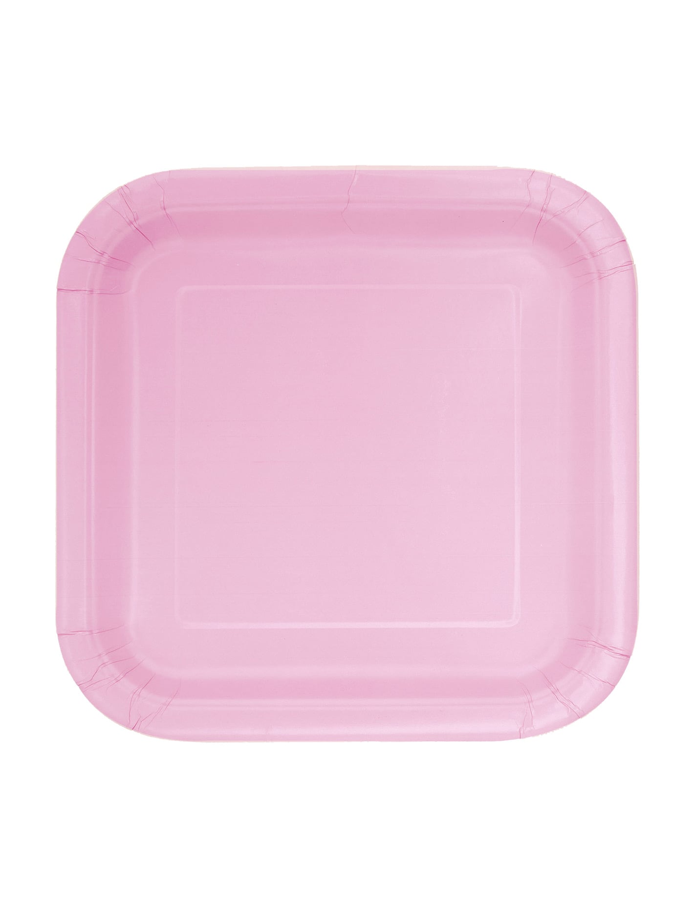Assiettes carrées en carton pour dessert d'anniversaire rose clair