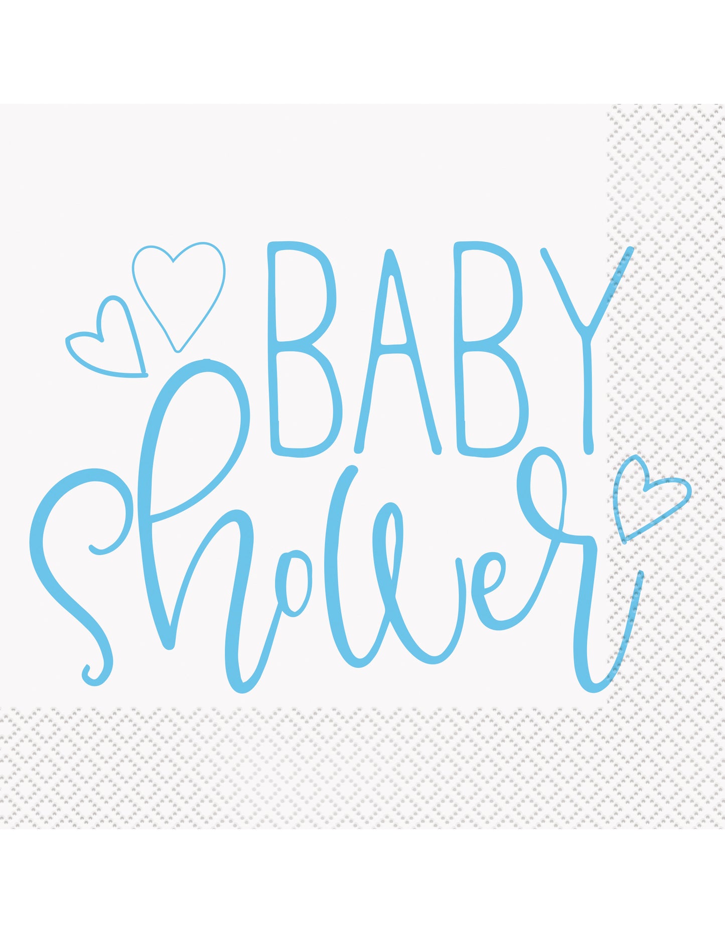 Serviettes en papier baby shower pour garçon bleues et blanches