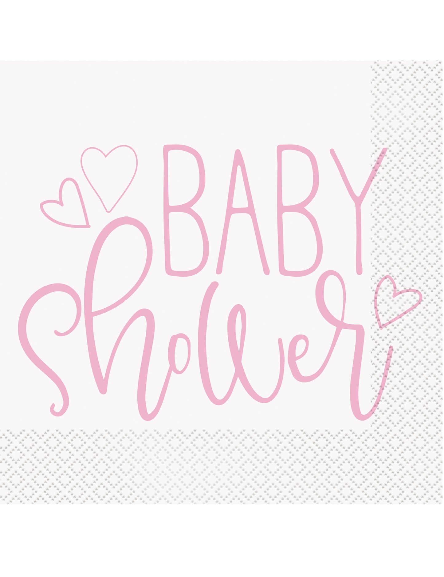 Serviettes en papier Baby Shower pour fille roses et blanches