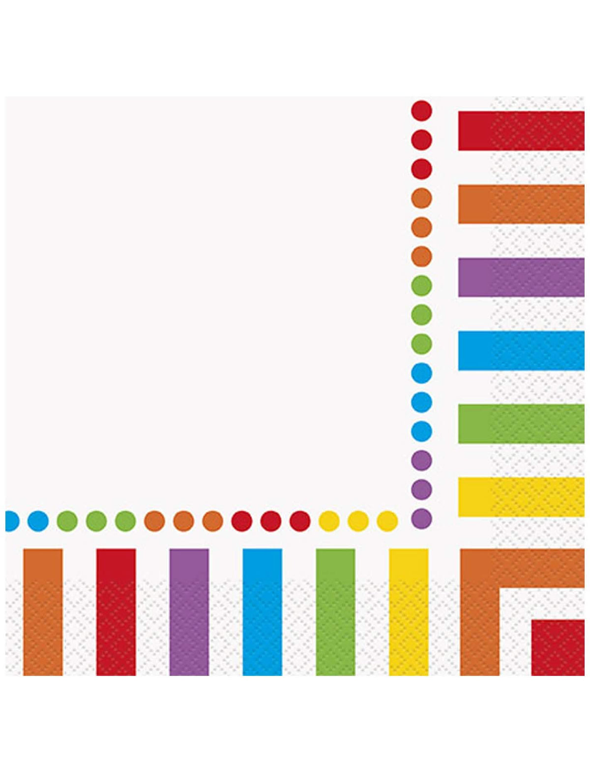 Serviettes en papier rayé pour anniversaire multicolores à petits pois