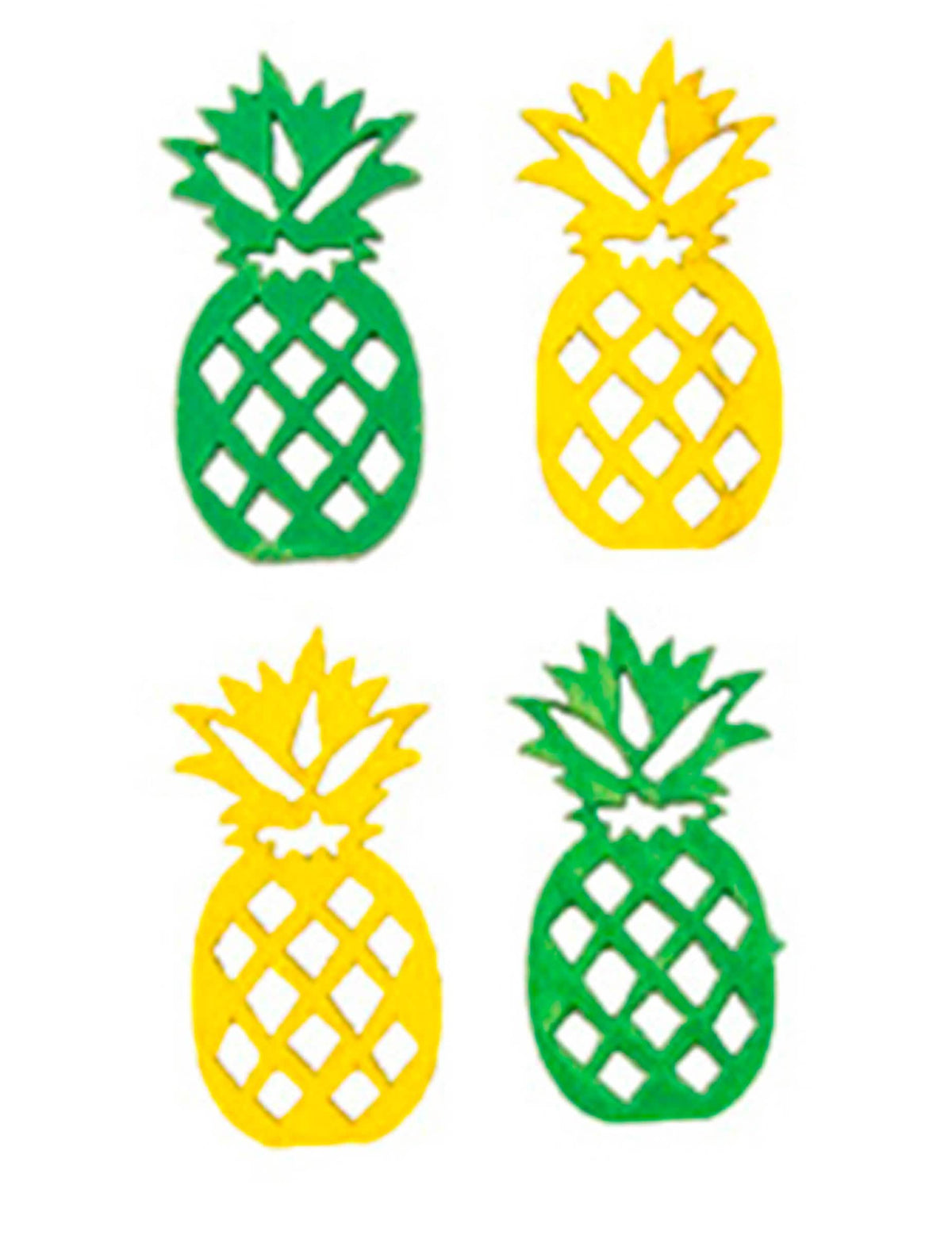 Puisinen ananas keltainen ja vihreä pöytäkoristeet