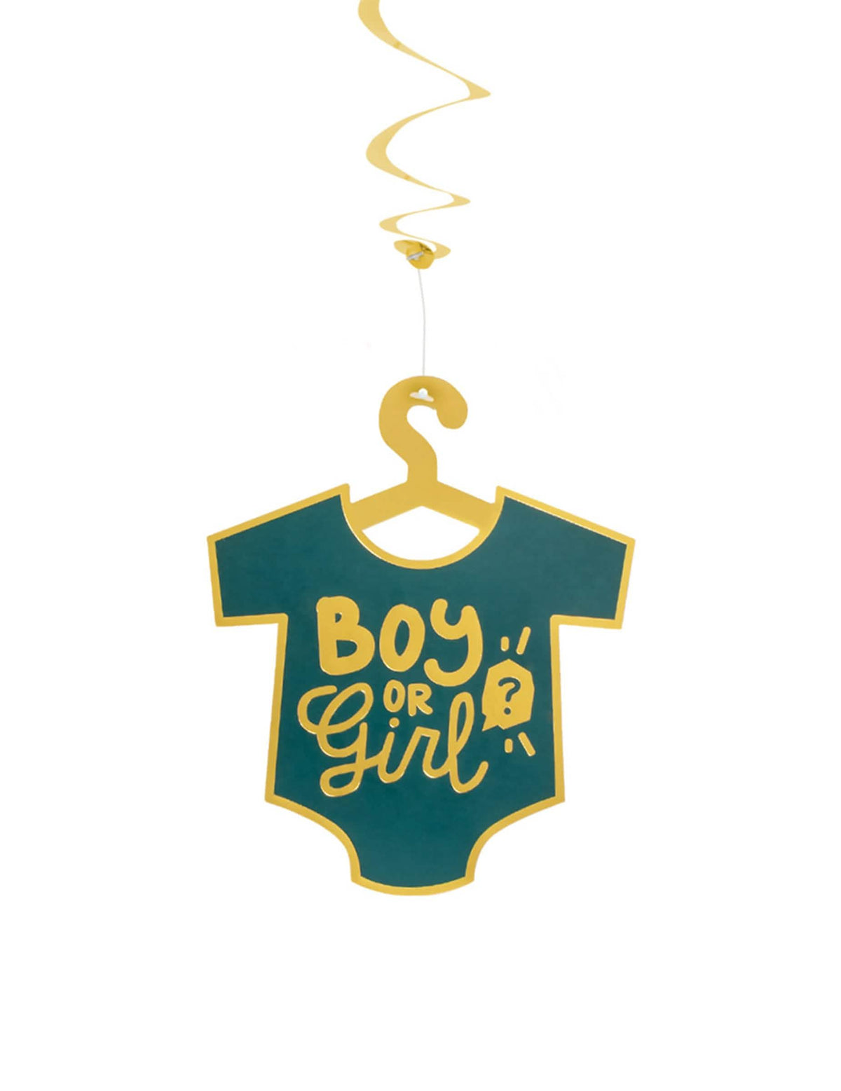 Yksityiskohta roikkuvien koristeiden body-kuviosta kulta Boy or Girl