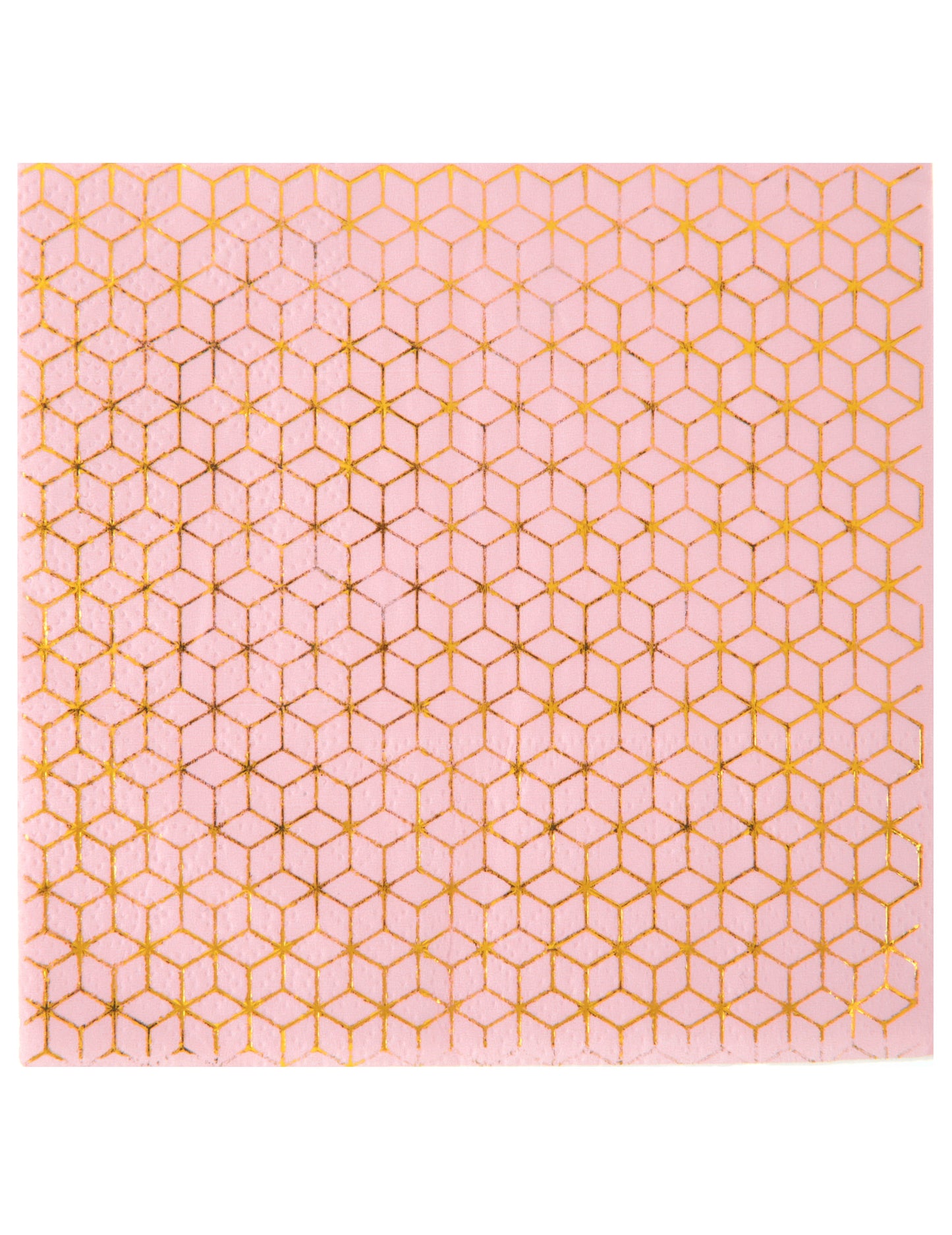 Serviettes en papier motif géométrique pour fête rose et cuivré