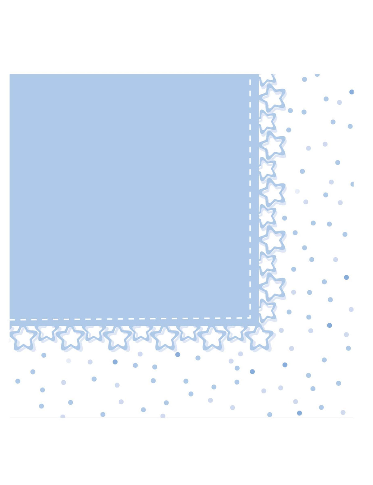 Serviettes en papier étoiles pour fête bleues à pois