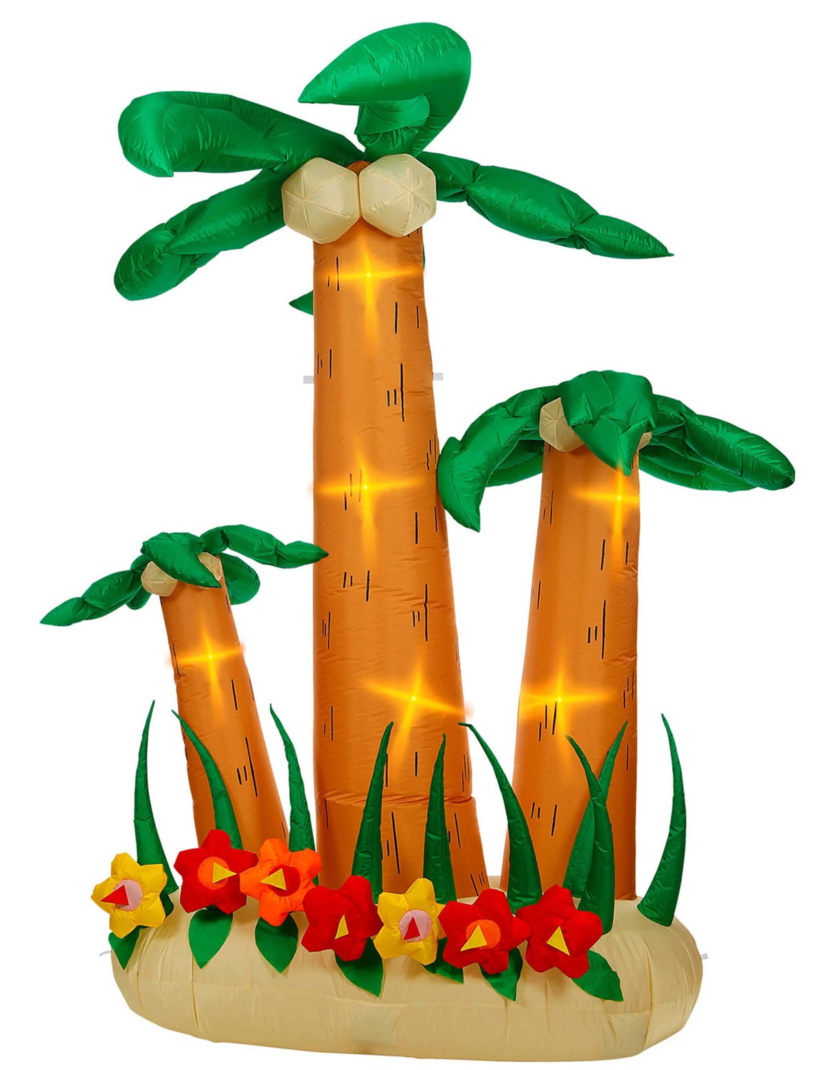 Détail de l'éclairage intérieur des 3 palmiers géants gonflables lumineux pour décoration