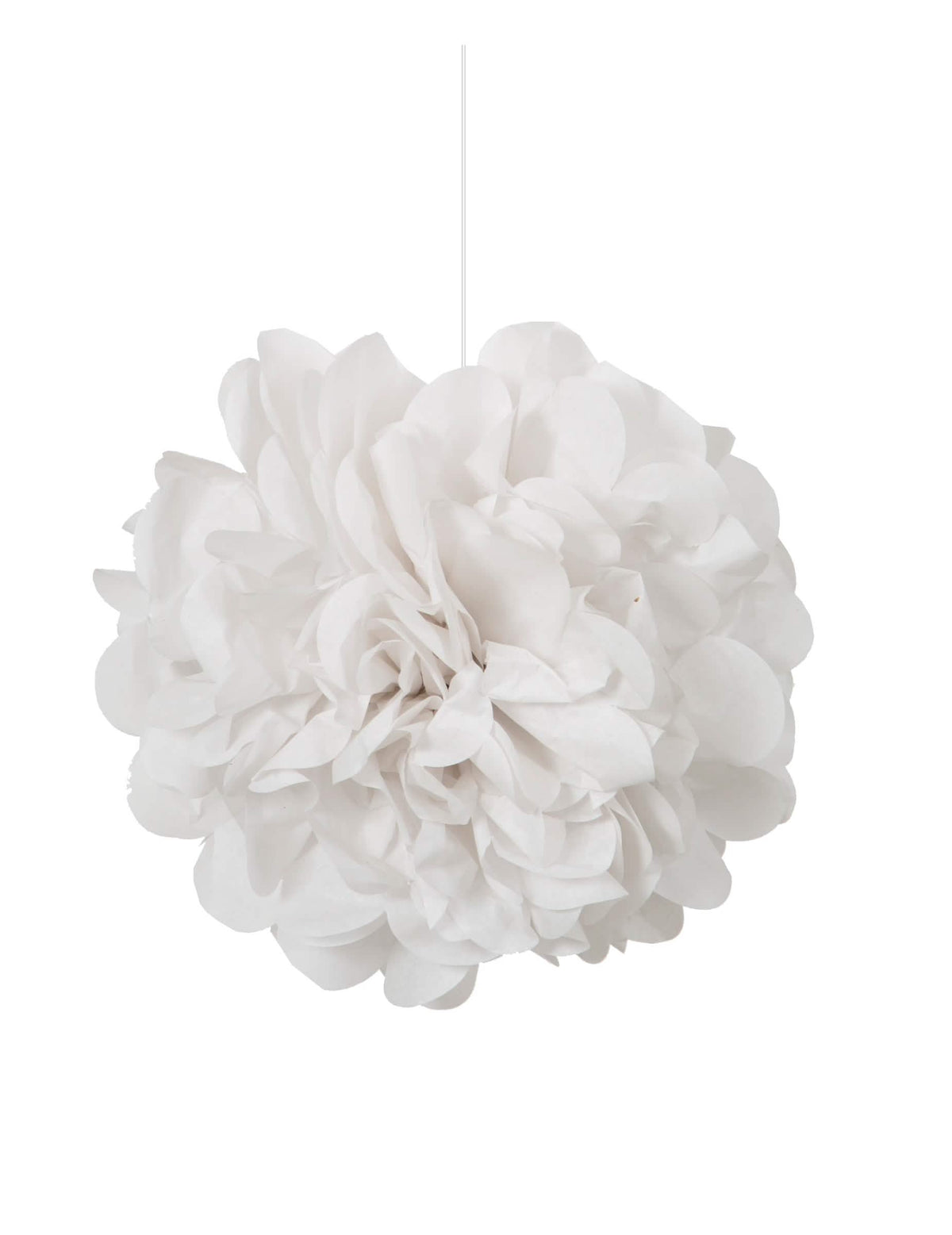 Pompon à suspendre en papier pour mariage blanc