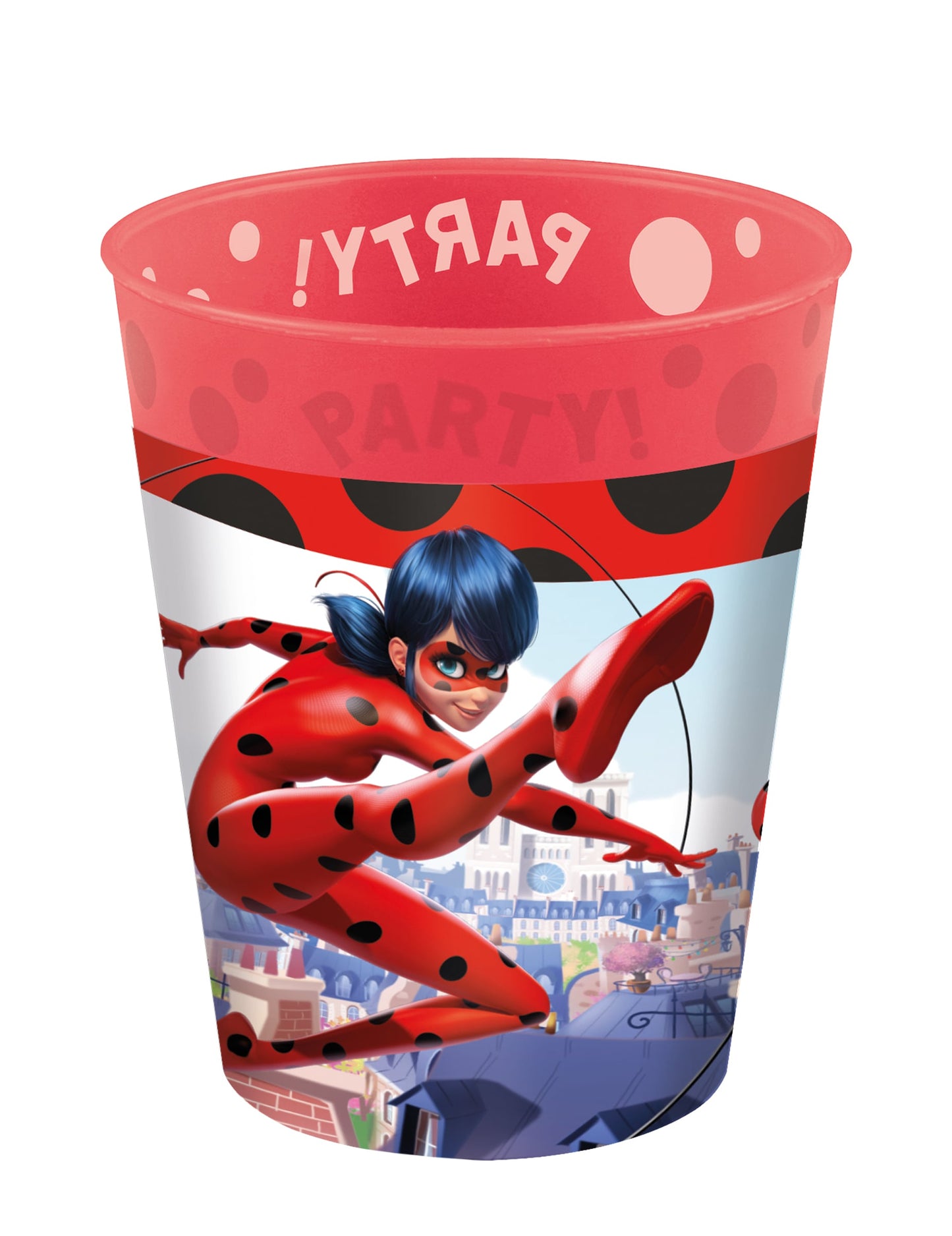 Gobelets réutilisables Miraculous pour enfant rouge avec motif Ladybug