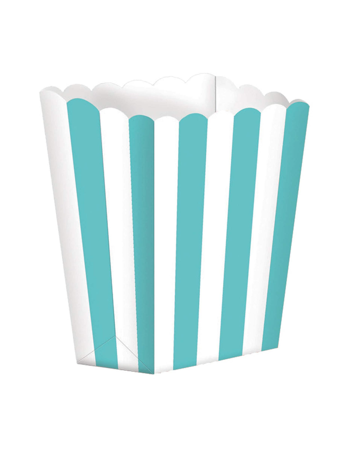Boites à popcorn en carton rayées menthe et blanc pour fête
