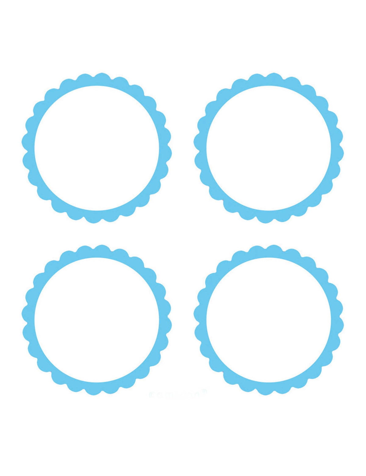 Étiquettes pour candy bar bleu ciel à bords festonnés
