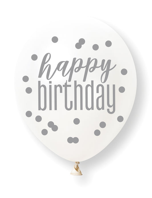 Värikkäät Happy Birthday -ilmapallot, 6 kpl