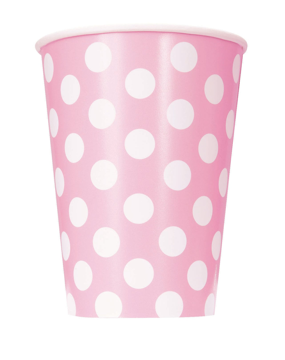 Gobelets en carton à pois pour fête roses et blancs