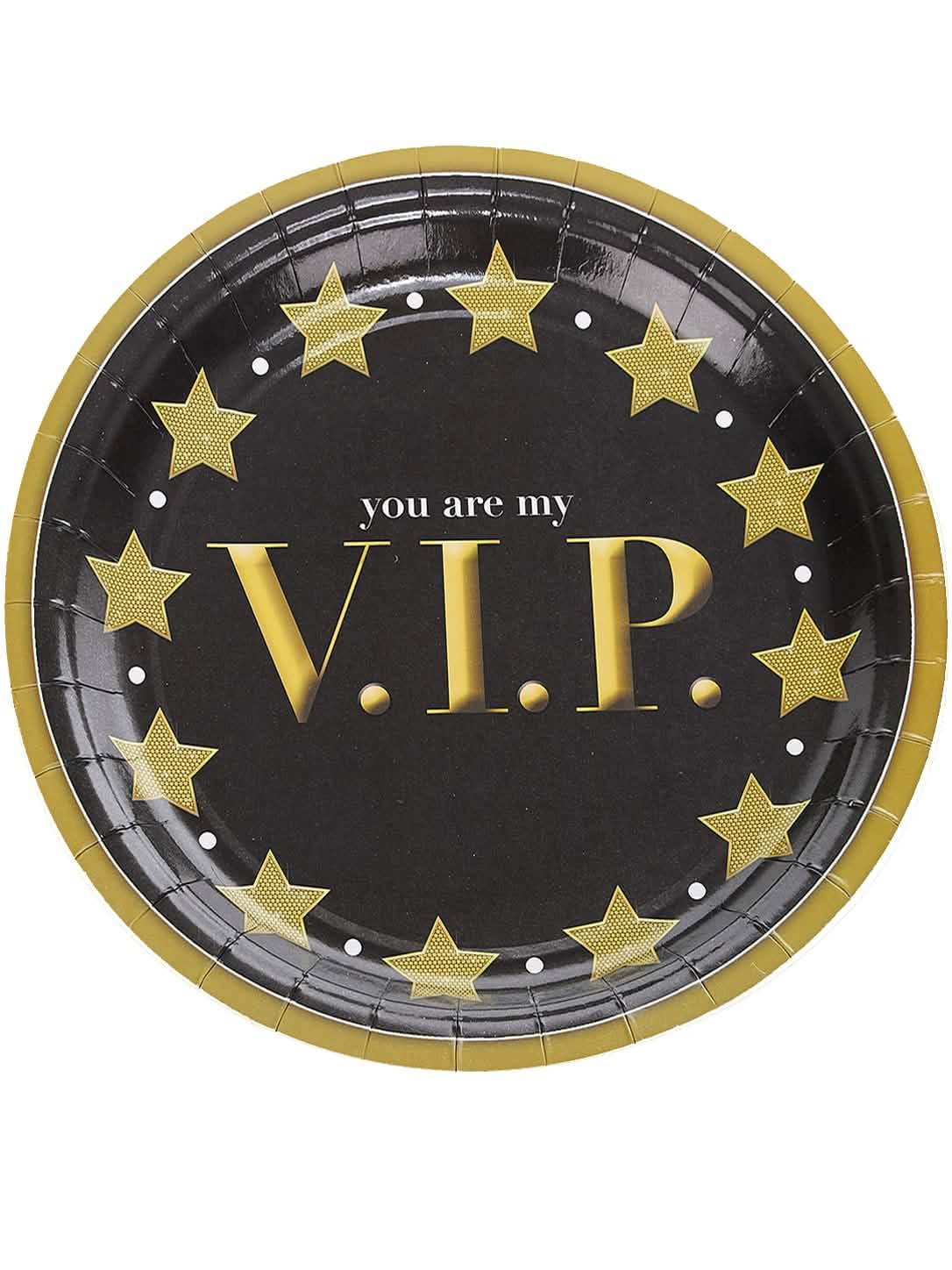 VIP-kartonilautaset juhliin musta ja kulta tähtikuviolla
