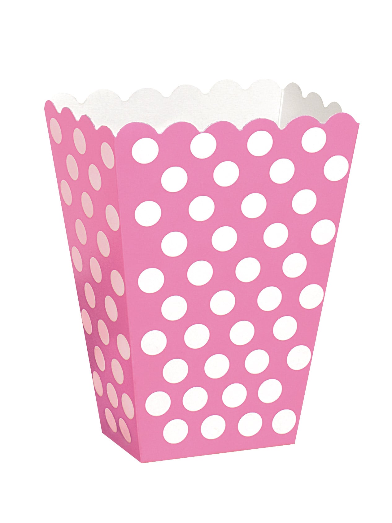 Boîtes pop corn rose à pois blanc pour fête