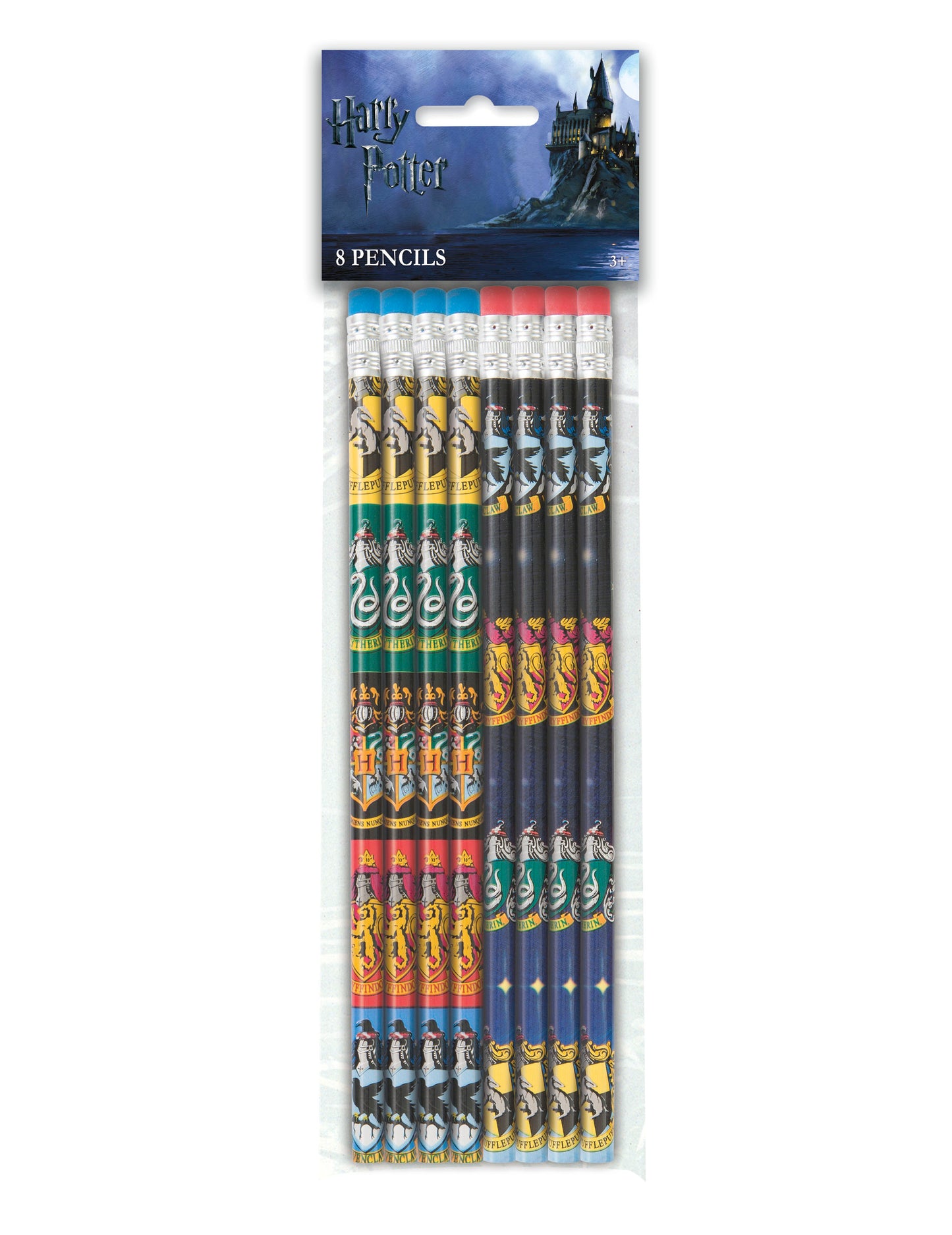 Vue de l'emballage des 8 crayons à papier Harry Potter