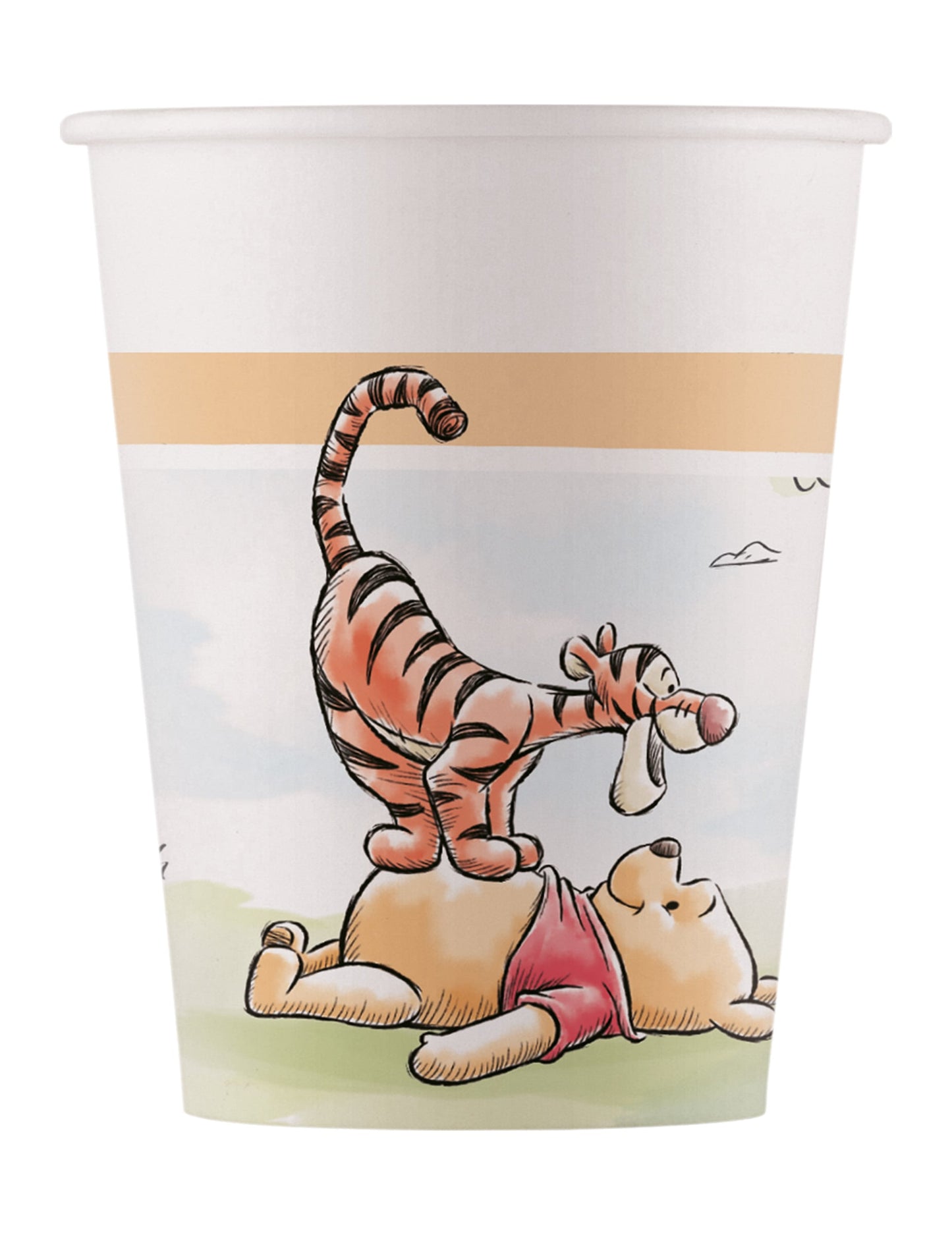 Gobelets en carton Winnie l'ourson pour enfant blanc avec Winnie et Tigrou