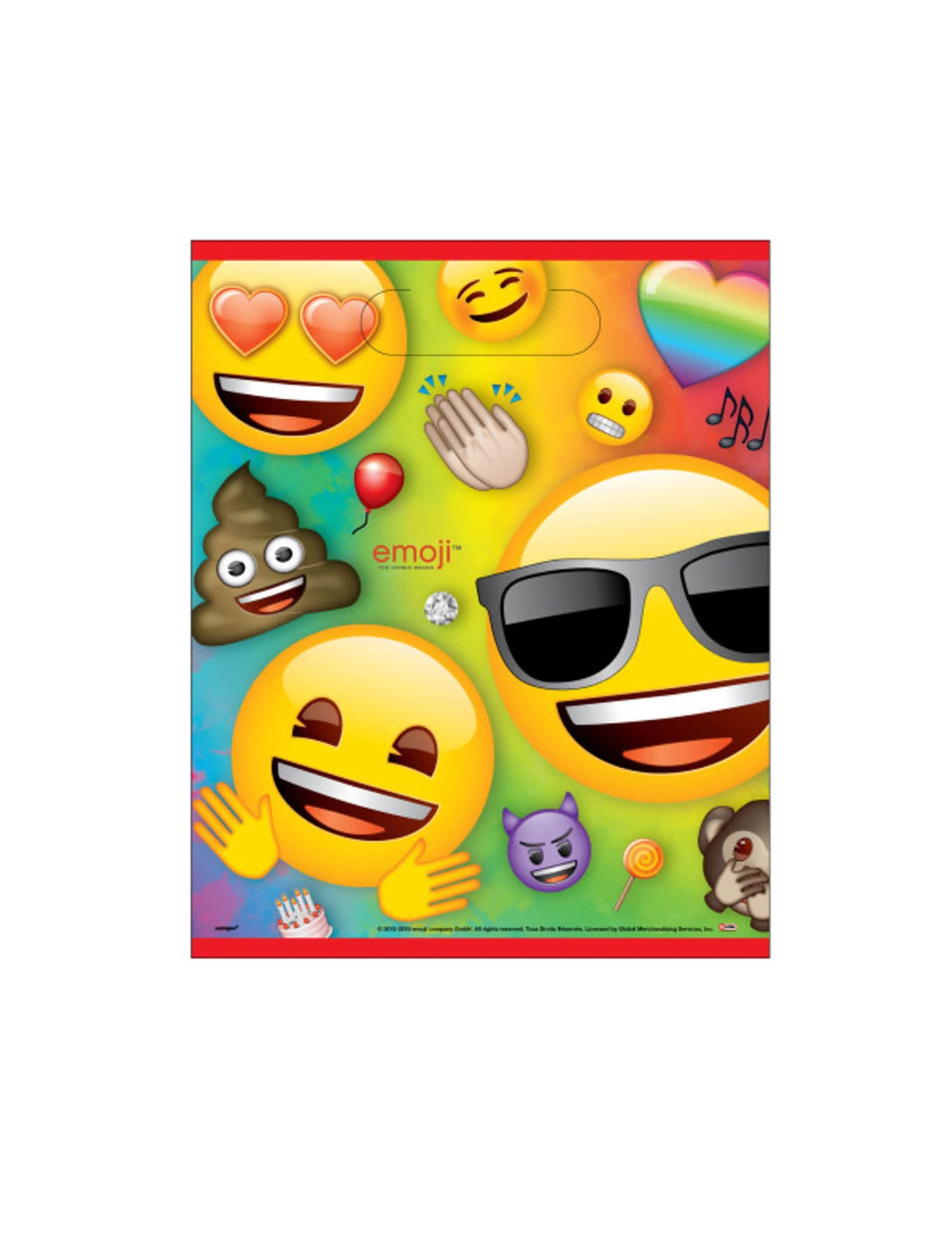 lahjapussit muoviset Emoji Rainbow lapsille moniväriset