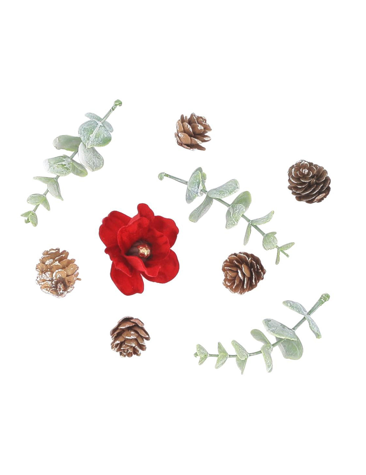 9 Elegance-koristetta samettia punainen ja vihreä 2–8,5 cm