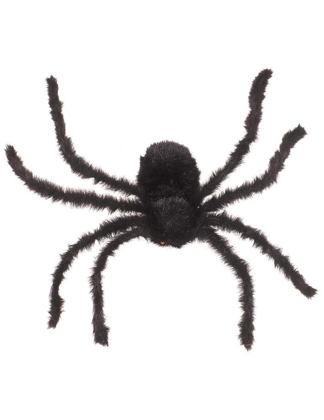 Muokattava jättiläishämähäkki halloween-koristeluun, musta ja karvainen
