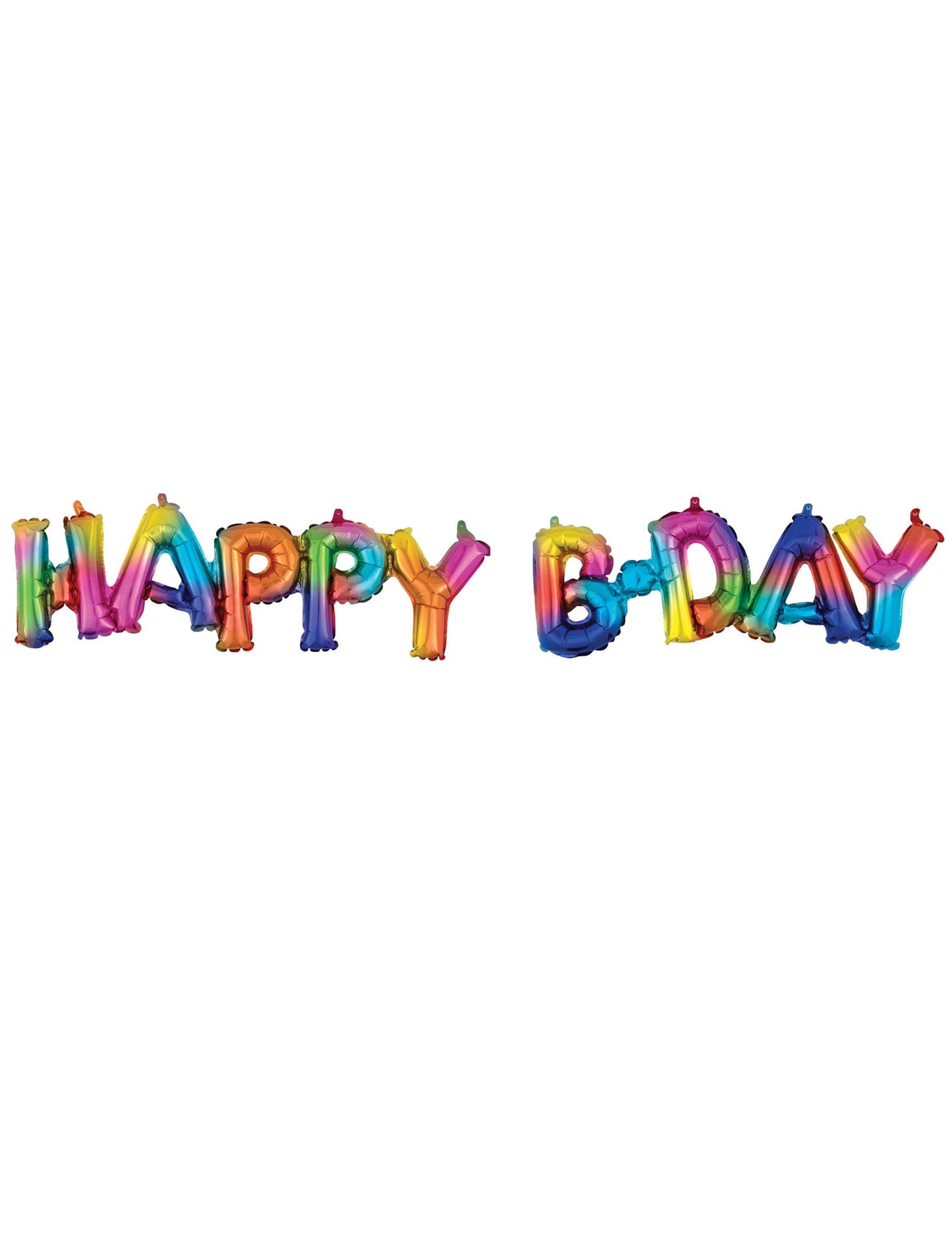 Ballon aluminium Happy Bday pour anniversaire multicolore gonflable à l'air