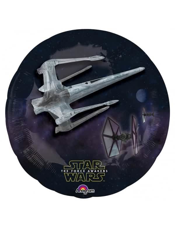 Avaruustaistelun kuvitus X-Wingillä alumiinifoliopallo Pahikset Star Wars VII