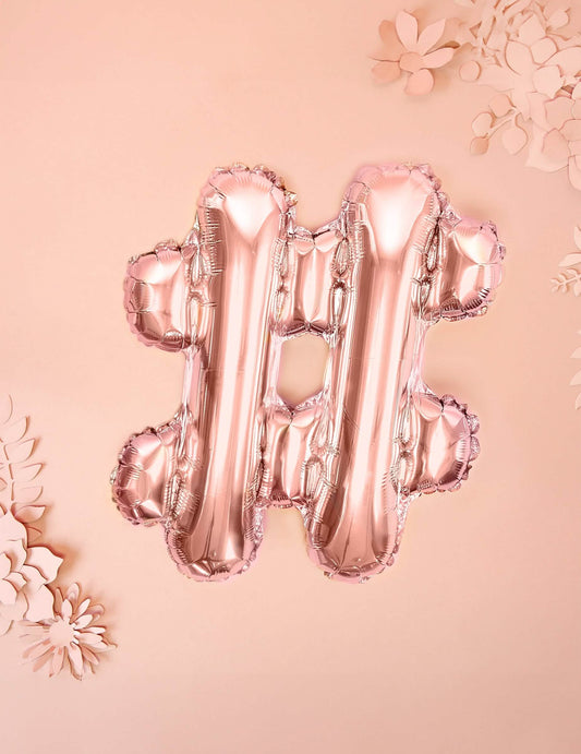 Mise en scène décorative du ballon en aluminium # rose gold