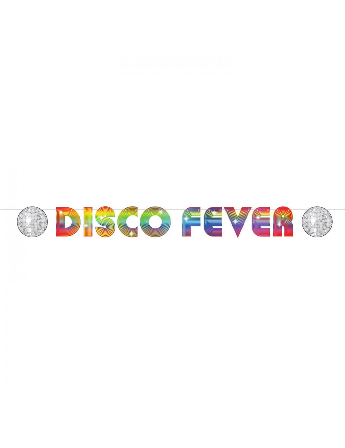 pahvinen Disco Fever monivärinen banneri discopalloilla