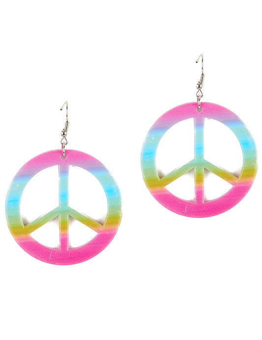 Aikuisten muoviset korvakorut Peace & Love
