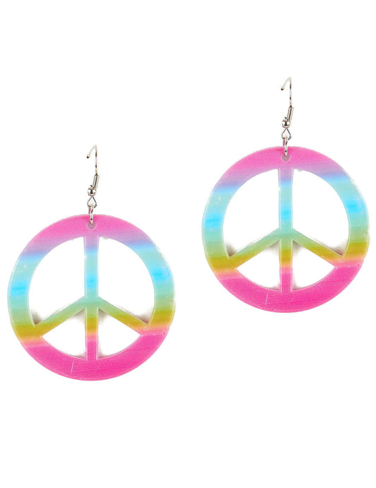 Aikuisten muoviset korvakorut Peace & Love