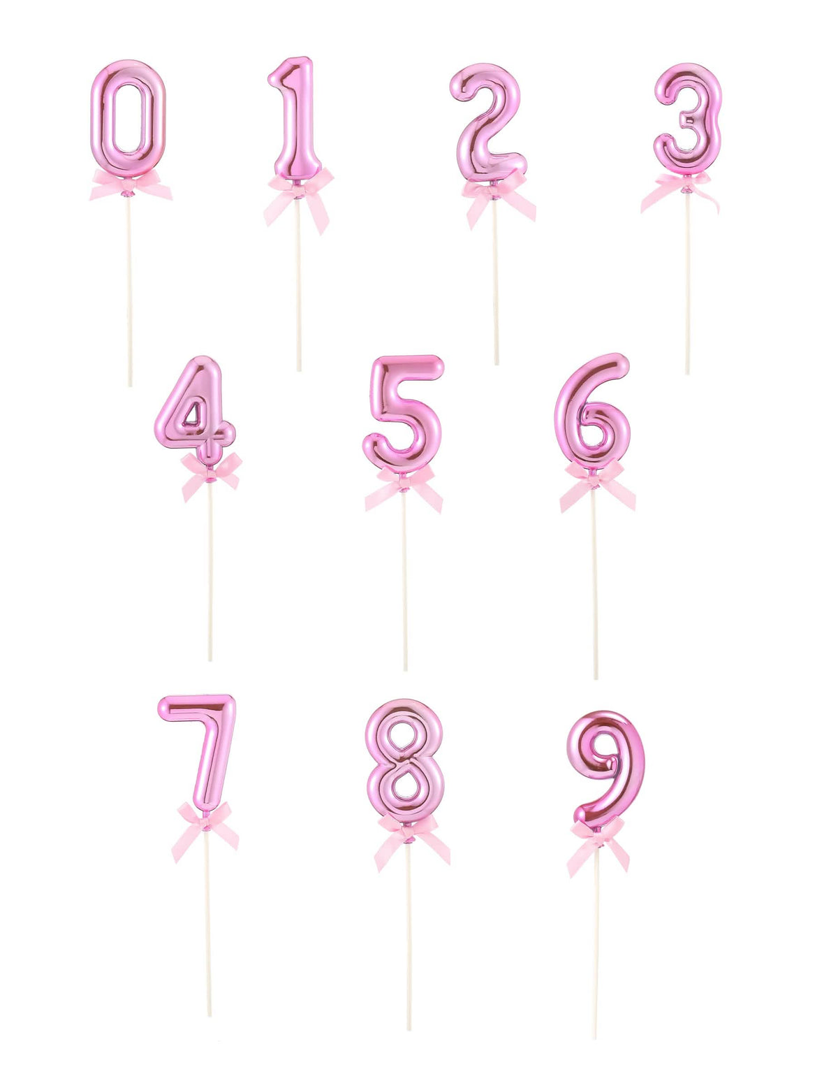 Cake topper chiffre pour gâteau d'anniversaire rose avec nœud