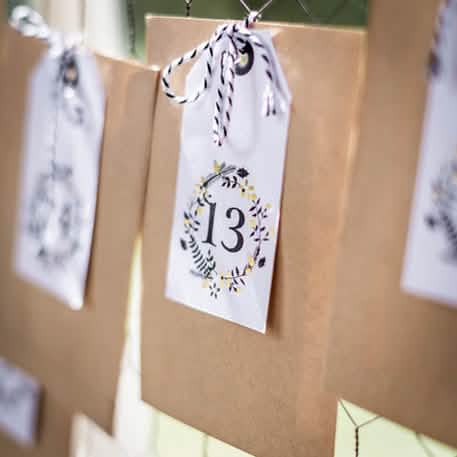 Calendrier de l'avent jolis moments 25 pochettes à personnaliser kraft et blanc