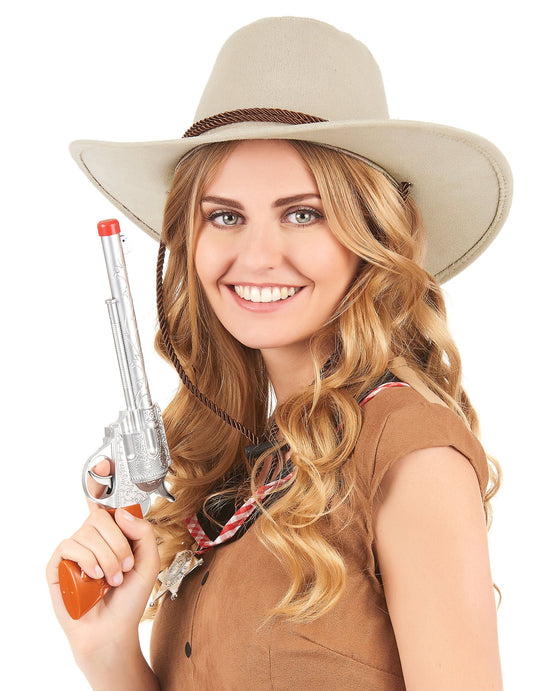 Mokkapintainen beigenvärinen cowboy-hattu aikuisille