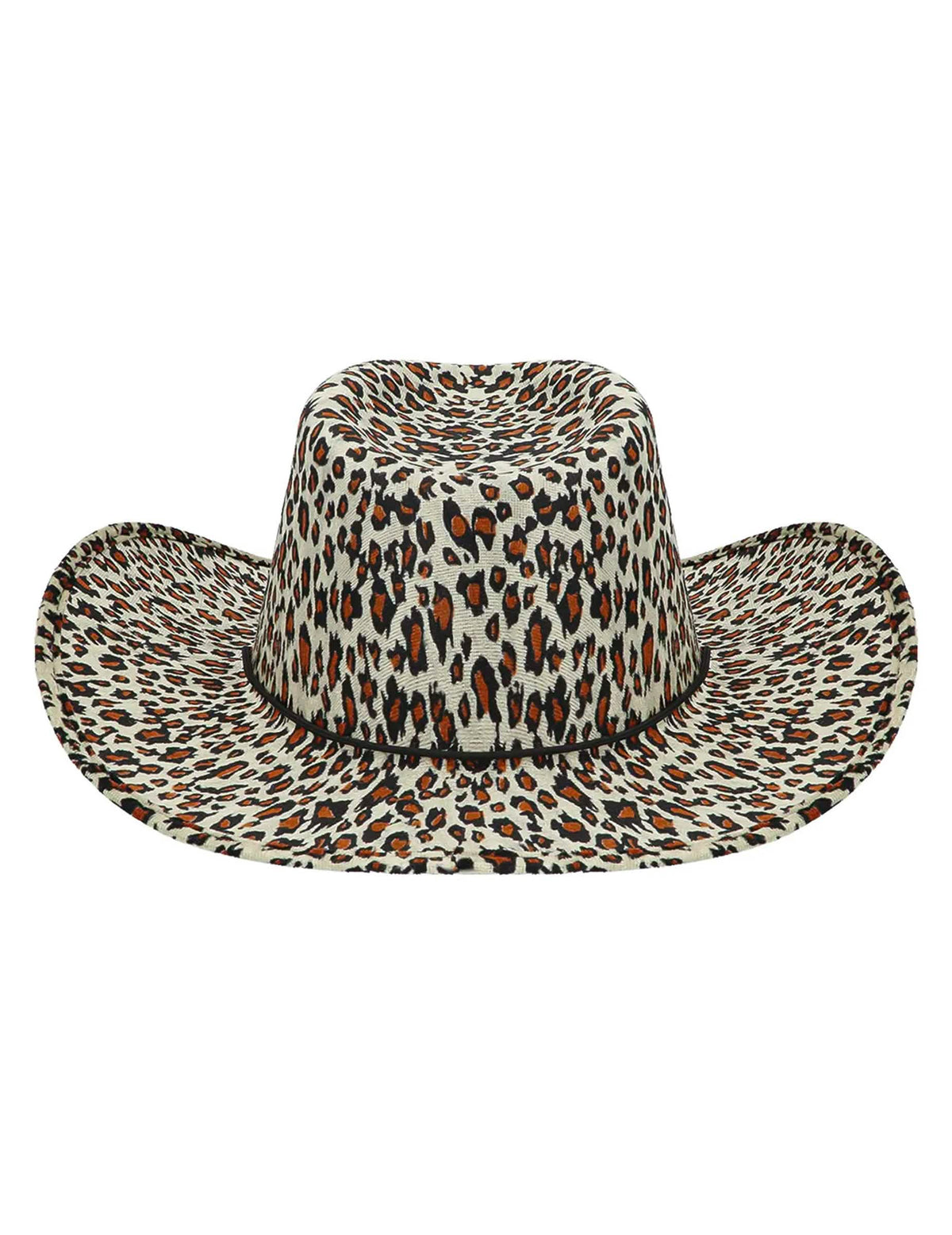Vue de dessus du chapeau cowboy léopard