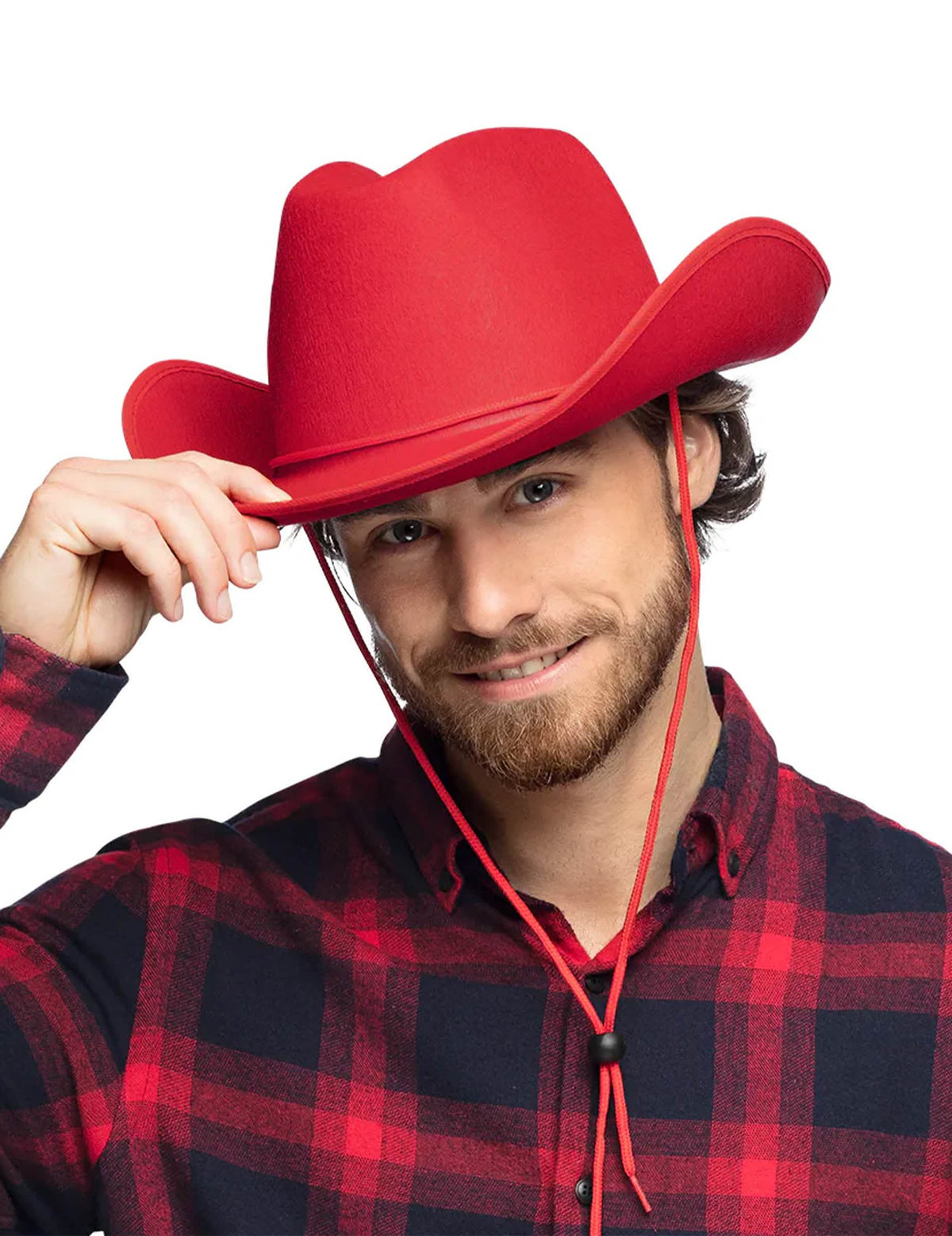 Aikuiset cowboy-hattu edestä puettuna