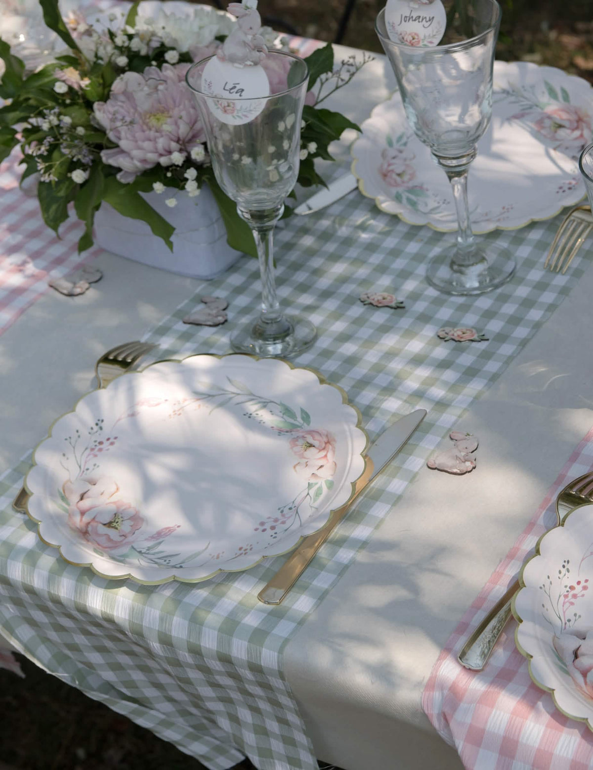 Mintunvihreä ruudullinen pöytäliina 26 cm x 3 m polyesteriä