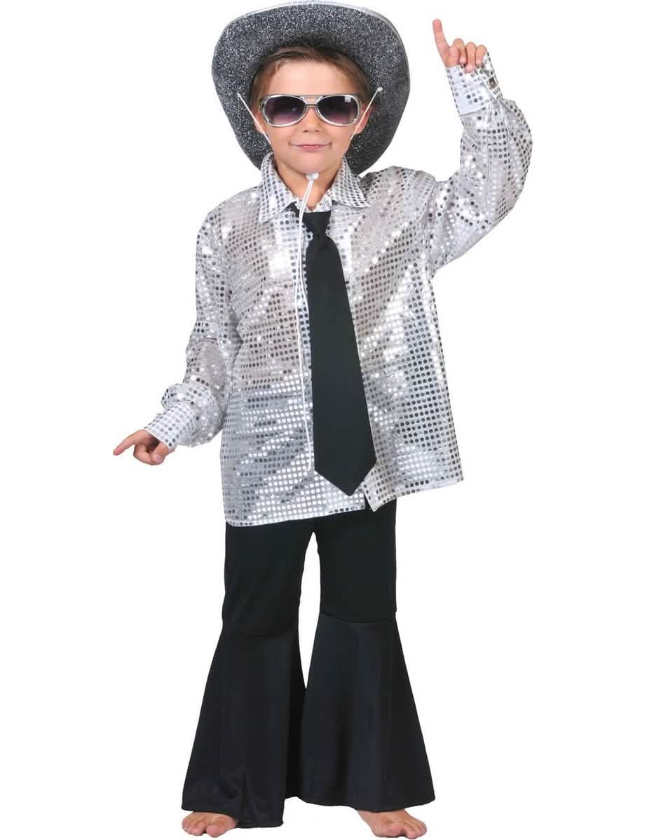 Disco-paita pojat hopeinen paljeteilla