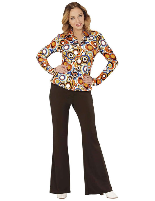 Vue de face de la chemise groovy bubbles années 70