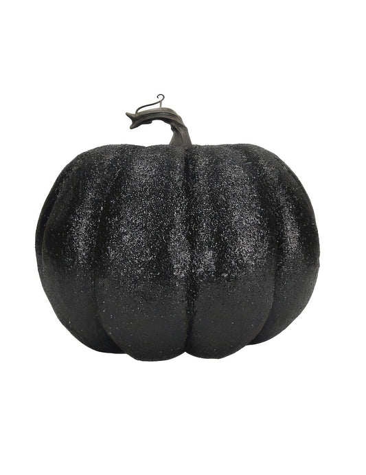 Kurpitsa mustaa ja kultaista glitterhartsia 12 cm