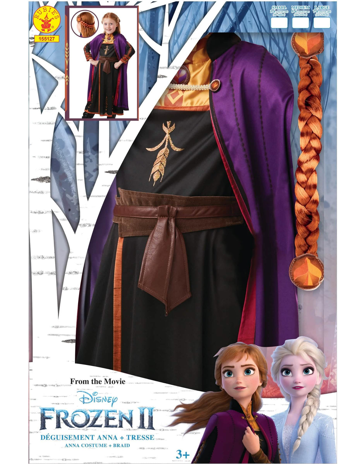 Letitys ja viimeistelyn yksityiskohdat Anna Frozen 2 -asupaketissa ja letissä