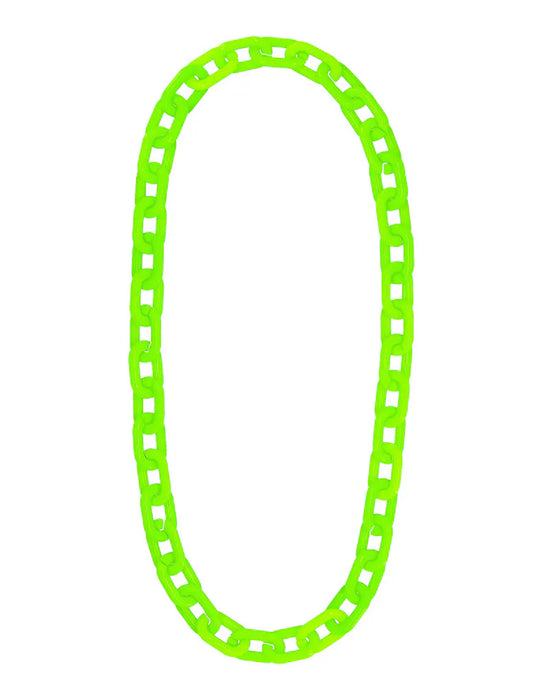 Leveä neonvihreä ketjukaulakoru