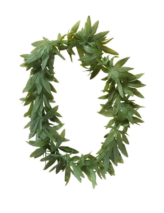 Vue d'ensemble du collier feuilles de cannabis