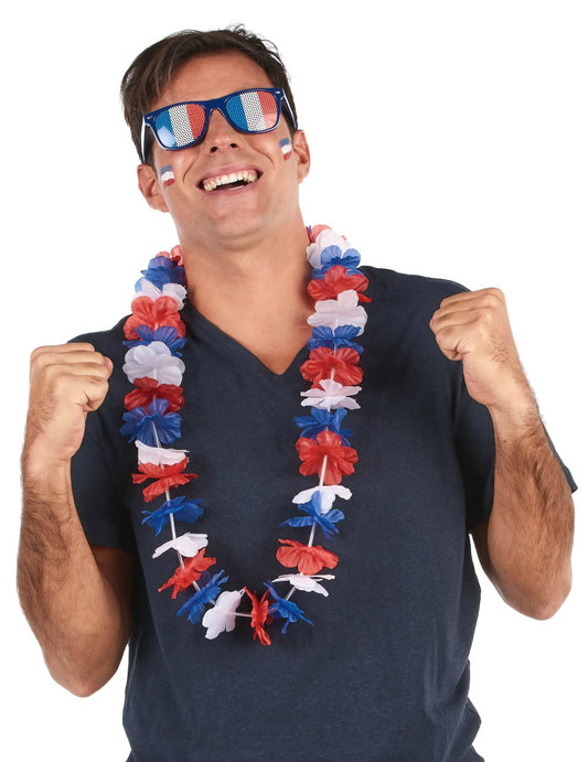 Mise en situation du collier hawaï supporter France