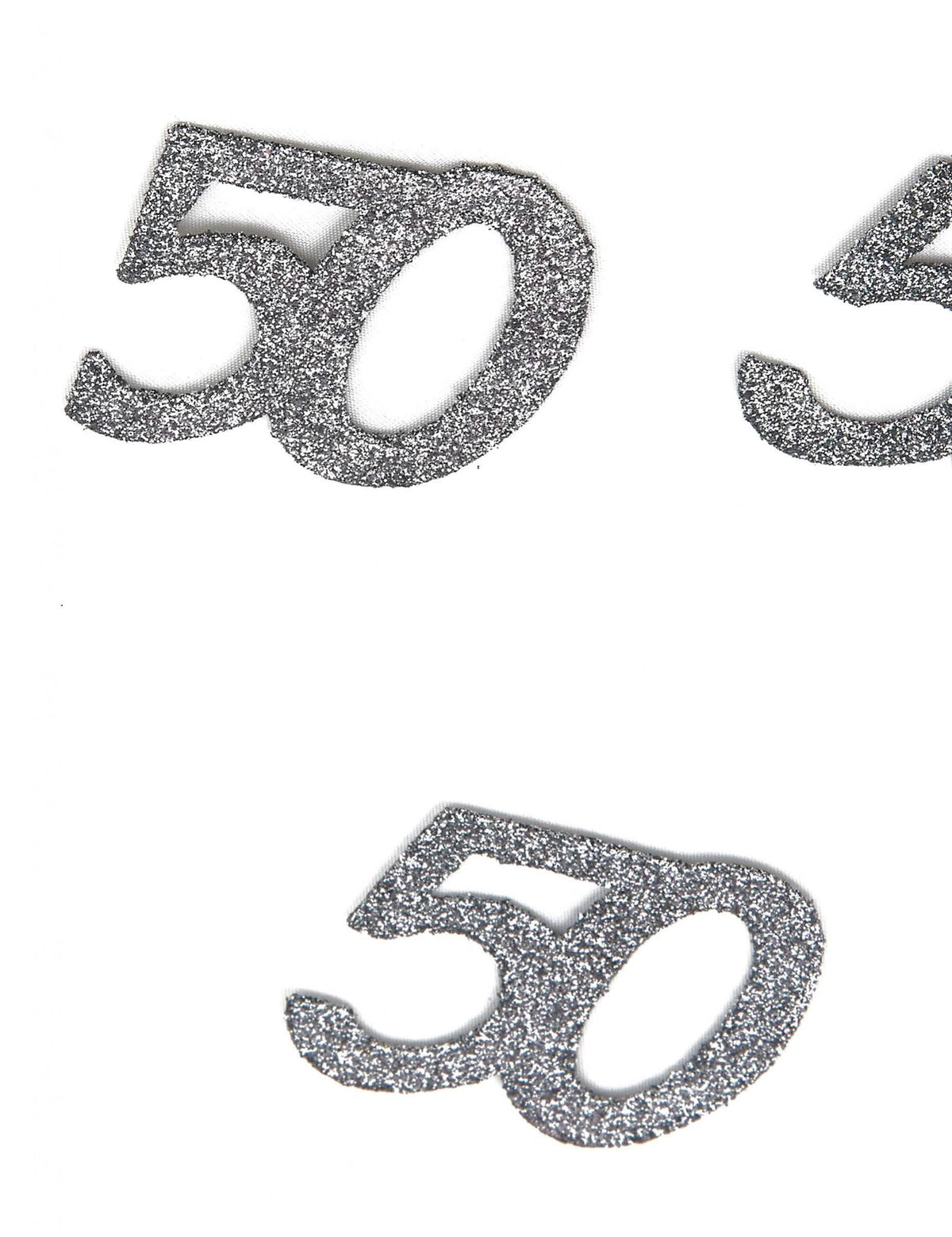 Lähikuva synttärit-konfettien 50 vuotta kimalteista