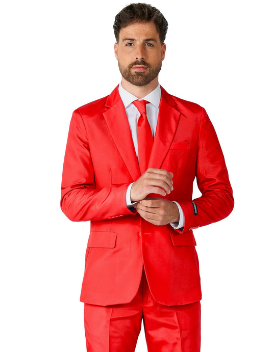 Suitmeister™ Mr. Solid Red -naamiaisasu aikuisille