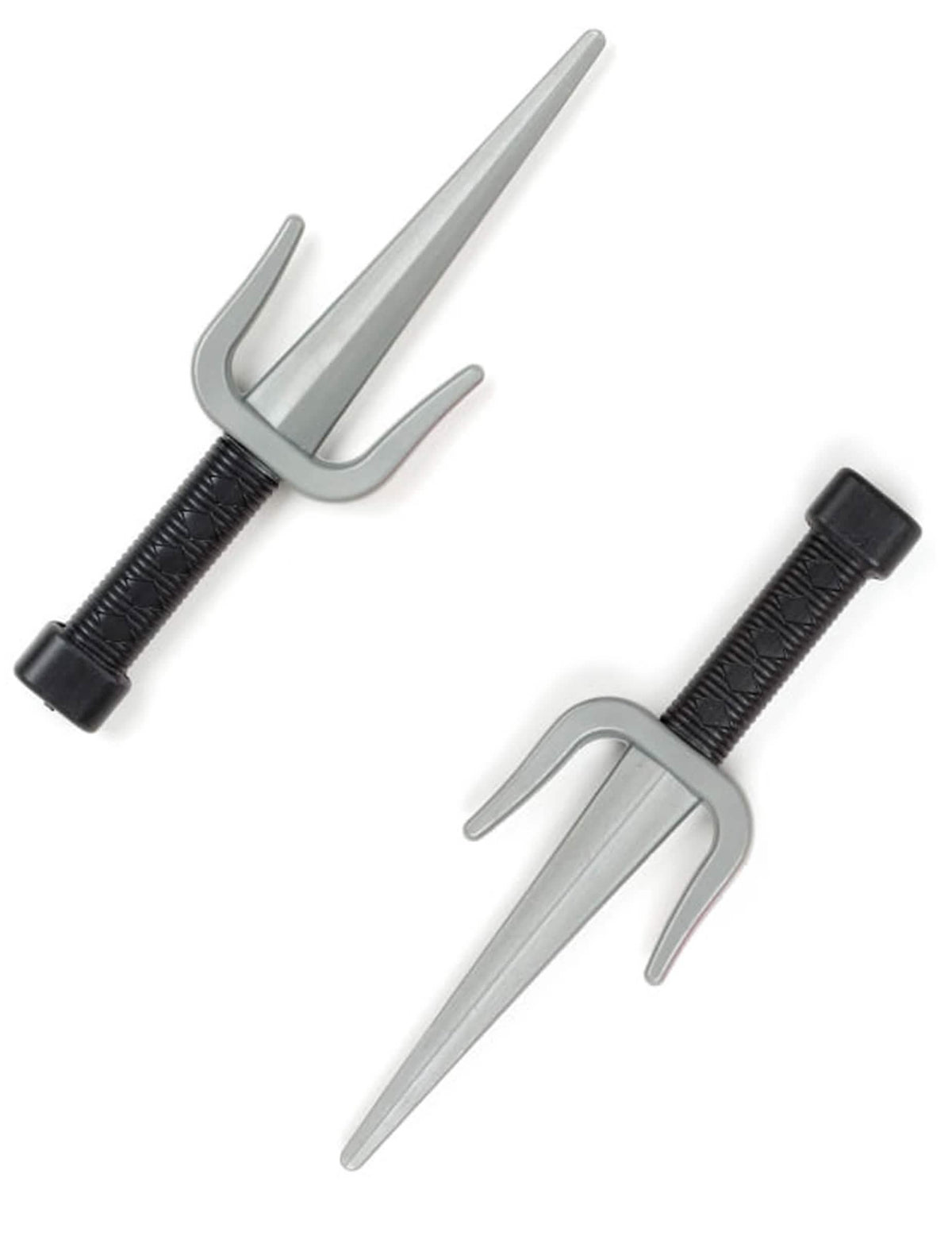 Couteaux de ninja en plastique pour déguisement gris et noir