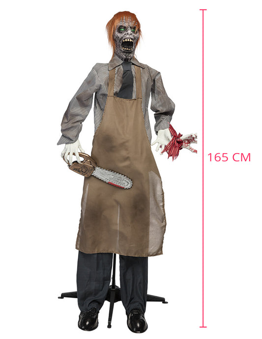 Animoitu pelottava moottorisahamurhaaja -koriste 165 cm